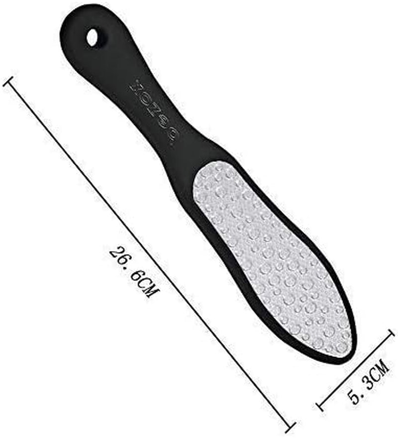 Premium Foot File, Double Side Pedicure Rasp, Dead Hard Cracked Skin Calluses Remover, Portable Foot Care Tool, Heavy Duty Stainless Steel (Soft Silicone Handle)