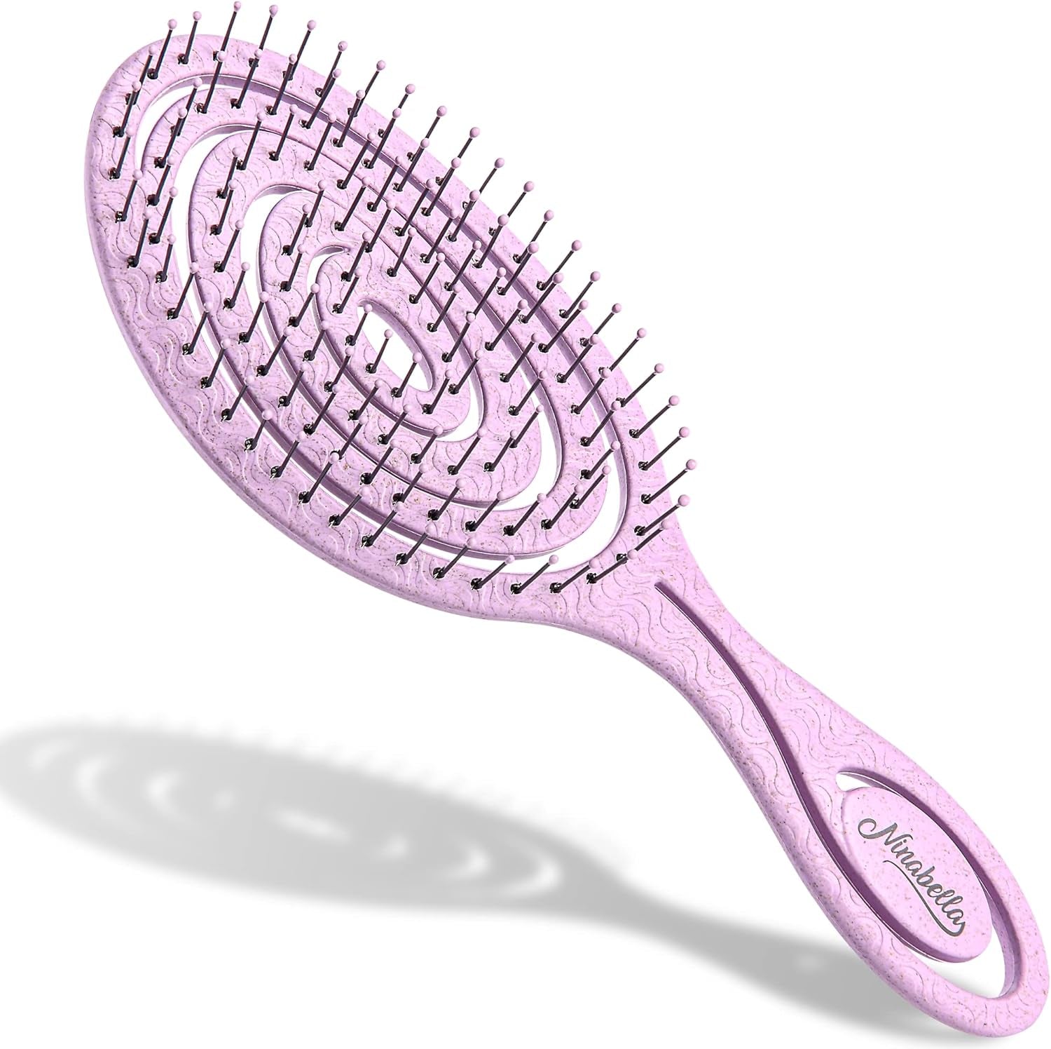 Detangling Hair Brush for Women & Men - Does Not Pull, Removes Tangles, Brushes for Straight, Curly & Wet Hair - Detangle Brush - Unique Spiral Hairbrush, Lilac