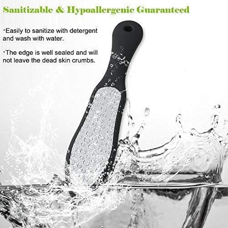 Premium Foot File, Double Side Pedicure Rasp, Dead Hard Cracked Skin Calluses Remover, Portable Foot Care Tool, Heavy Duty Stainless Steel (Soft Silicone Handle)